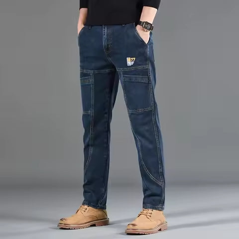 Navy Utility Panel Jeans