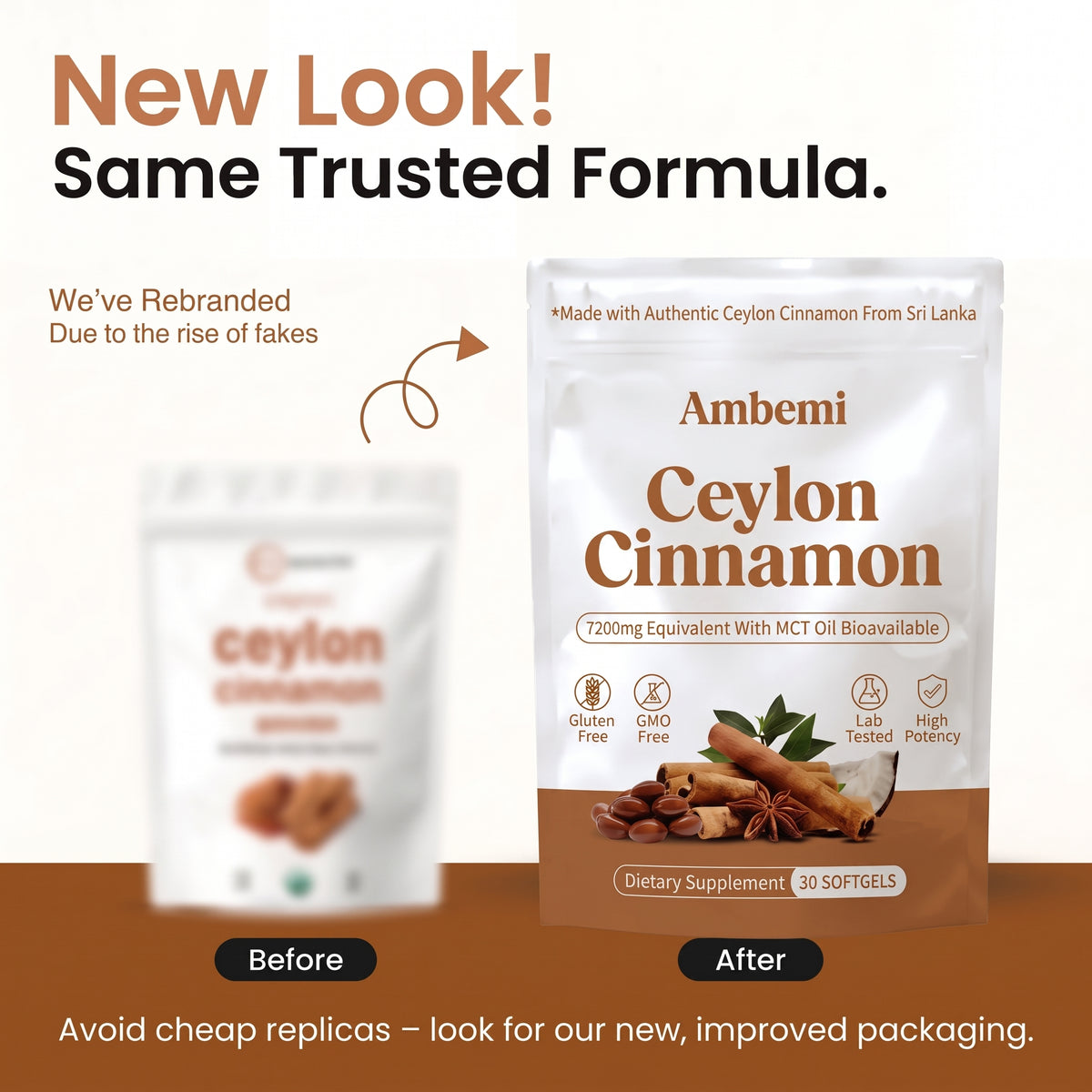 Ceylon Cinnamon 7200mg Equivalent with MCT Oil